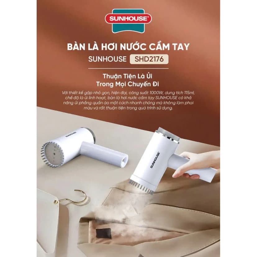 So sánh giá Bàn ủi hơi nước cầm tay Sunhouse SHD2174 1000W - Tìm sản phẩm giá rẻ nhất - Ảnh 7