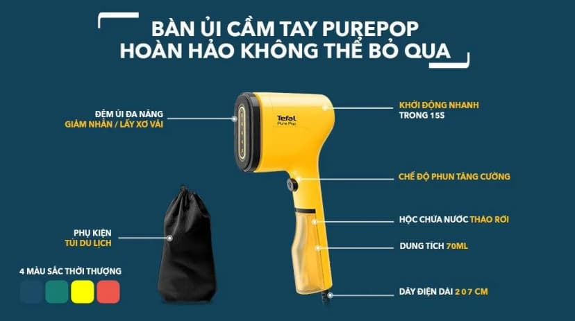 Bàn ủi hơi nước cầm tay Tefal DT2026E1 1300W - Giá rẻ nhất hôm nay - Ảnh 9