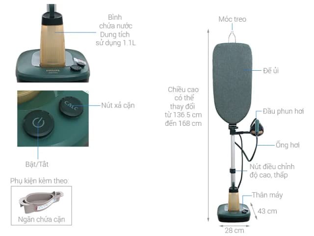 So sánh giá Bàn ủi hơi nước đứng Philips AIS6020/70 1800W rẻ nhất? - Ảnh 8