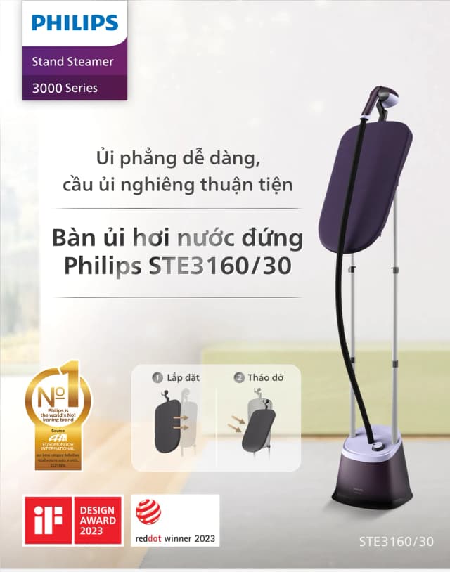 Bàn ủi hơi nước đứng Philips STE3160/30 2000W - Ảnh 10