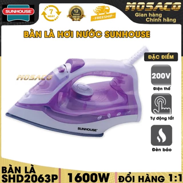 Top 1 so sánh giá Bàn ủi hơi nước Sunhouse SHD2063P 1600W - Tìm sản phẩm giá rẻ nhất - Ảnh 4