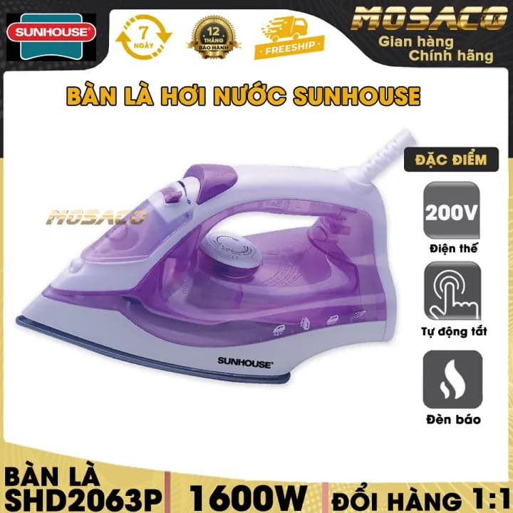 So sánh giá Bàn ủi hơi nước Sunhouse SHD2063P 1600W - Tìm sản phẩm giá rẻ nhất - Ảnh 4