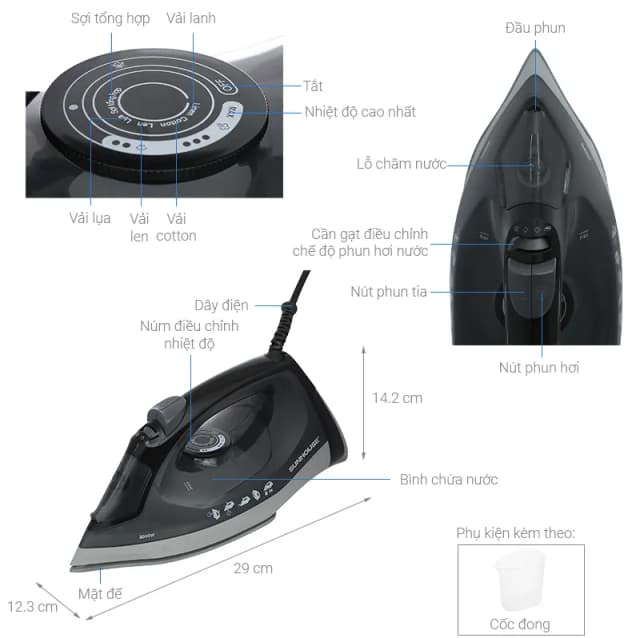So sánh giá Bàn ủi hơi nước Sunhouse SHD2069 2000W rẻ nhất? - Ảnh 11