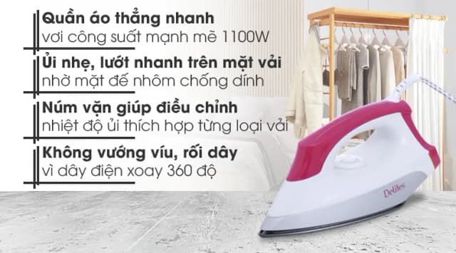 So sánh giá Bàn ủi khô Delites BUK03 1100W rẻ nhất? - Ảnh 2