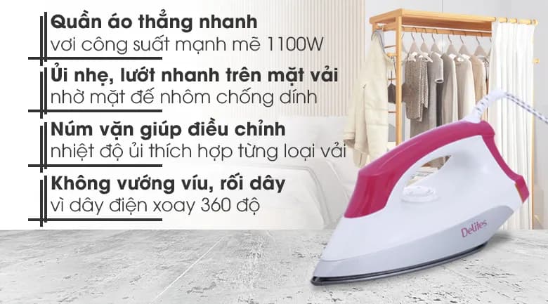 Bàn ủi khô Delites BUK03 1100W - Giá rẻ nhất hôm nay - Ảnh 2