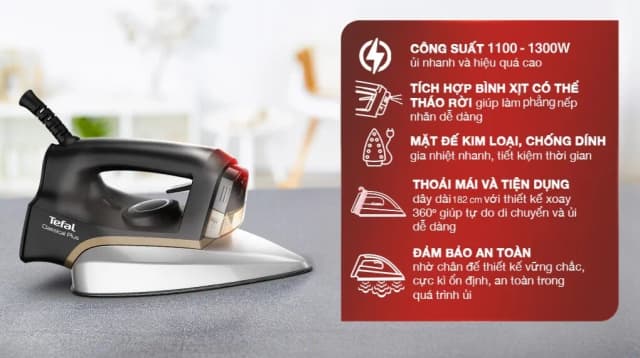 So sánh giá Bàn ủi khô Tefal FS3120L0 1300W rẻ nhất? - Ảnh 2
