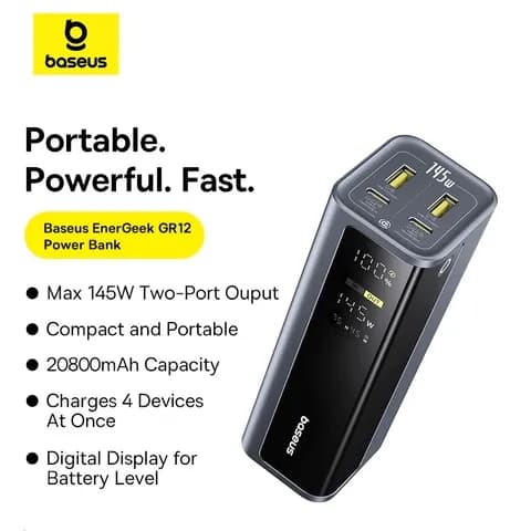 Pin sạc dự phòng 20000mAh Type C PD QC 3.0 145W Baseus EnerGeek GR11 kèm Cáp Dây Rút Type C - Giá rẻ nhất hôm nay - Ảnh 16