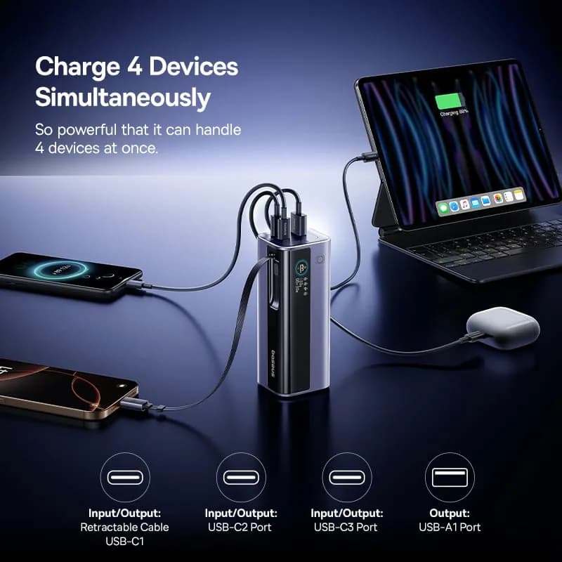 Pin sạc dự phòng 20000mAh Type C PD QC 3.0 145W Baseus EnerGeek GR11 kèm Cáp Dây Rút Type C - Giá rẻ nhất hôm nay - Ảnh 7