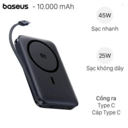 Pin sạc dự phòng 10000mAh Không dây Magnetic Qi2.2 Type C PD 45W Baseus PicoGo AM61 E0028V kèm Cáp Type C - Giá rẻ nhất hôm nay - Ảnh 3