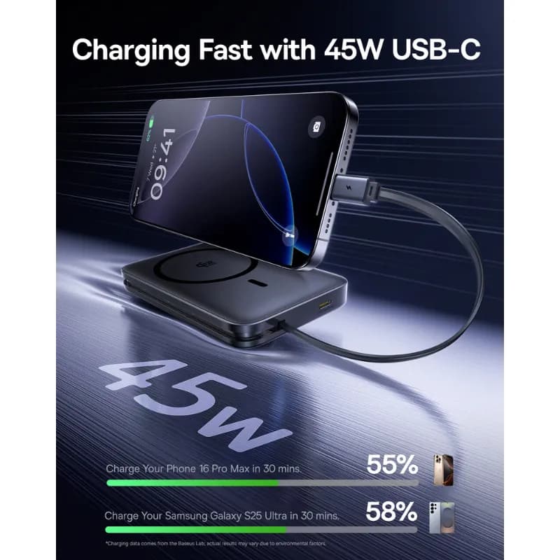 Pin sạc dự phòng 10000mAh Không dây Magnetic Qi2.2 Type C PD 45W Baseus PicoGo AM61 E0028V kèm Cáp Type C - Giá rẻ nhất hôm nay - Ảnh 7