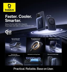 Pin sạc dự phòng 10000mAh Không dây Magnetic Qi2.2 Type C PD 45W Baseus PicoGo AM61 E0028V kèm Cáp Type C - Giá rẻ nhất hôm nay - Ảnh 10