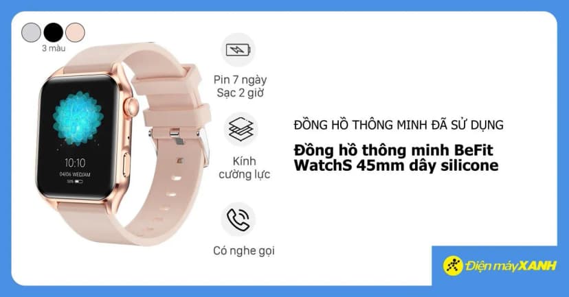 So sánh giá Đồng hồ thông minh BeFit WatchS 45mm dây silicone - Tìm sản phẩm giá rẻ nhất - Ảnh 5