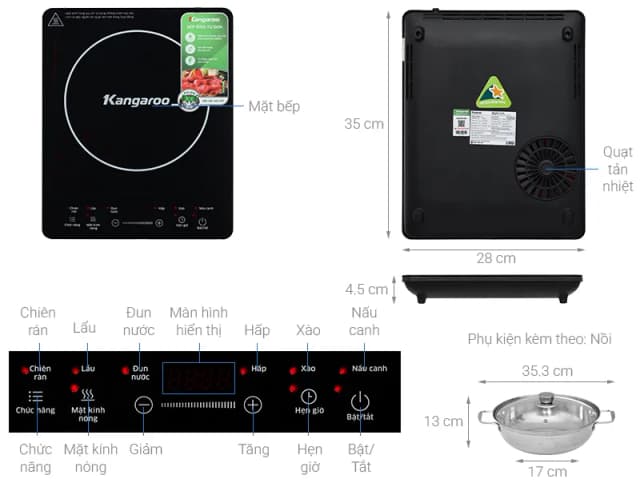 So sánh giá Bếp điện từ đơn Kangaroo KG20IH10N 2100W rẻ nhất? - Ảnh 11