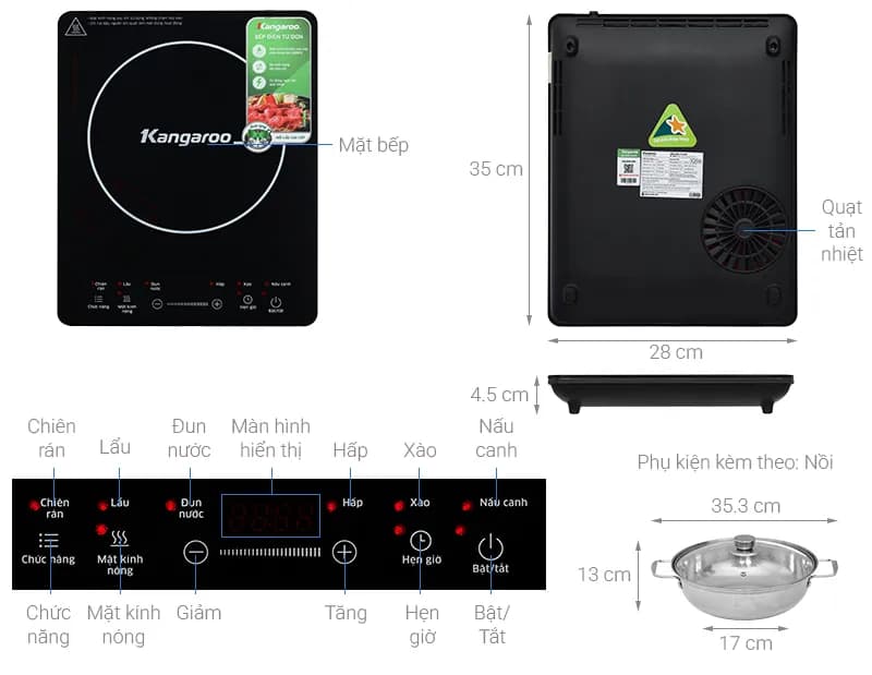 So sánh giá Bếp điện từ đơn Kangaroo KG20IH10N 2100W - Tìm sản phẩm giá rẻ nhất - Ảnh 11