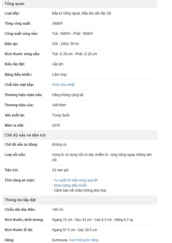Top 1 so sánh giá Bếp từ hồng ngoại lắp âm Sunhouse SHB9105MT - Tìm sản phẩm giá rẻ nhất - Ảnh 80
