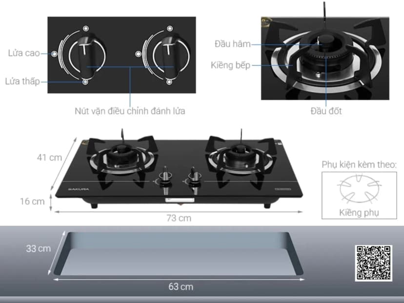 Bếp ga âm Sakura SG-M522GB - Giá rẻ nhất hôm nay - Ảnh 11