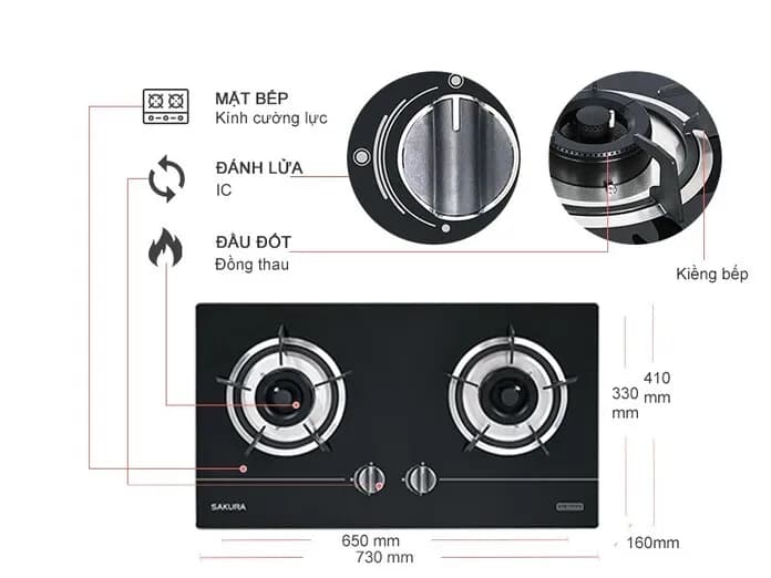 Bếp ga âm Sakura SG-M522GB - Giá rẻ nhất hôm nay - Ảnh 8