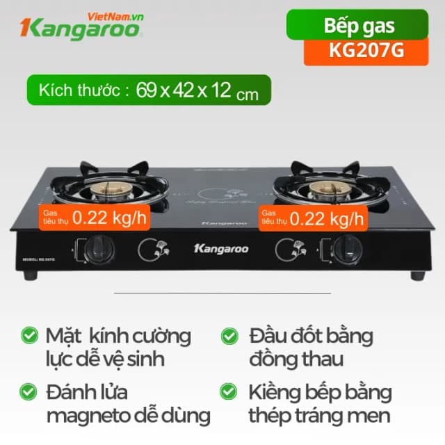 So sánh giá Bếp ga đôi Kangaroo KG207G rẻ nhất? - Ảnh 16