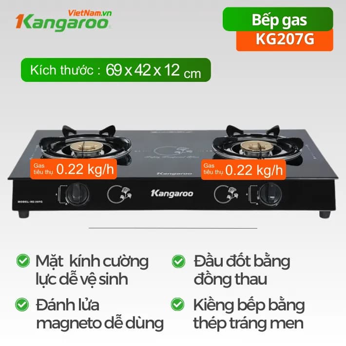 Bếp ga đôi Kangaroo KG207G - Giá rẻ nhất hôm nay - Ảnh 16