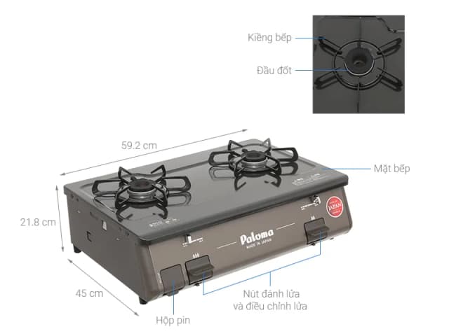 So sánh giá Bếp ga đôi Paloma PA-J61PE (BR) rẻ nhất? - Ảnh 2