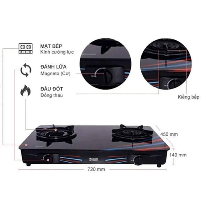 So sánh giá Bếp ga đôi Rinnai RV-715Slim(GL-SC) rẻ nhất? - Ảnh 9