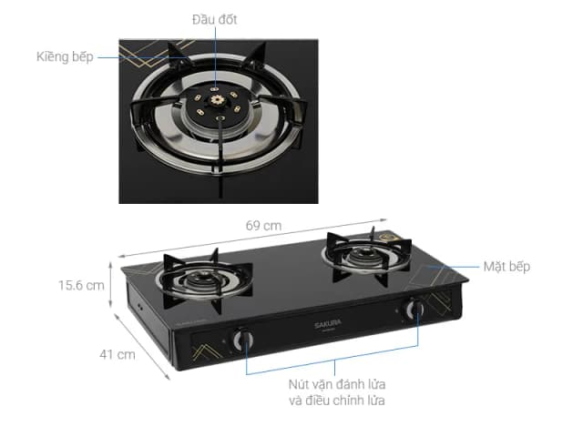 So sánh giá Bếp ga đôi Sakura SA-D602BG rẻ nhất? - Ảnh 3