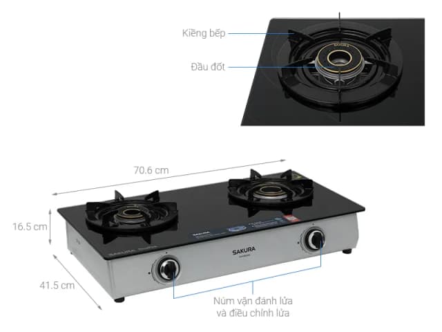 So sánh giá Bếp ga đôi Sakura SA-D802HG rẻ nhất? - Ảnh 2