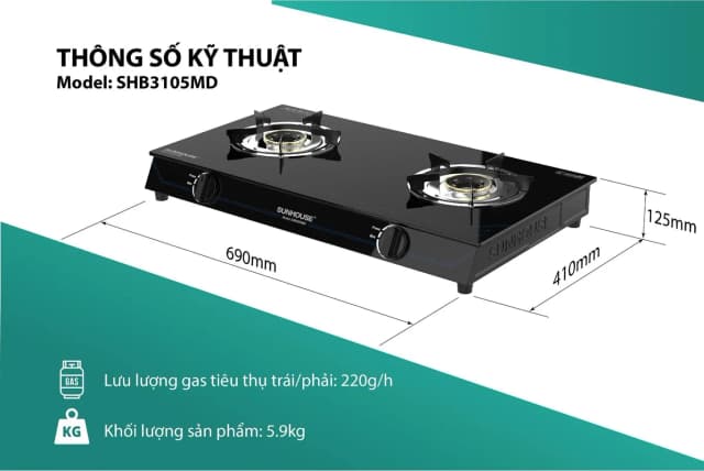 So sánh giá Bếp ga đôi Sunhouse SHB3105MD rẻ nhất? - Ảnh 8