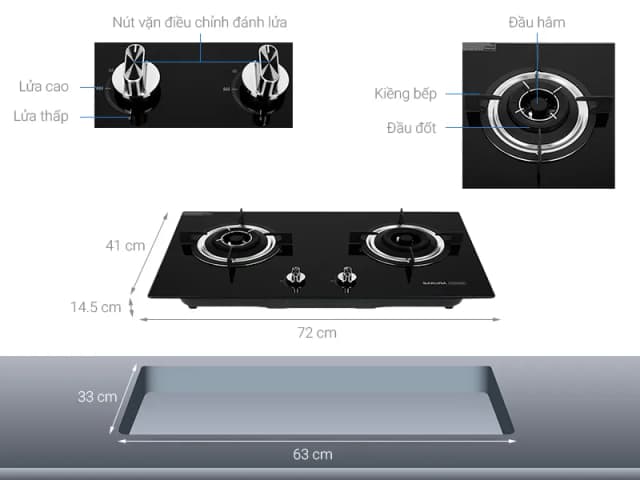 Bếp ga âm Sakura SG-2525GB - Ảnh 3