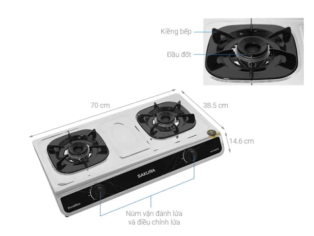 So sánh giá Bếp gas đôi Sakura SA-D302DS rẻ nhất? - Ảnh 2