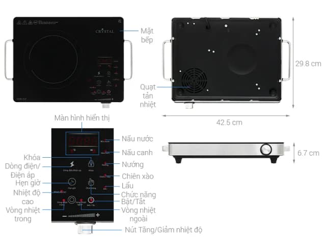Top 1 so sánh giá Bếp hồng ngoại đơn Crystal P-27 2000W - Tìm sản phẩm giá rẻ nhất - Ảnh 3