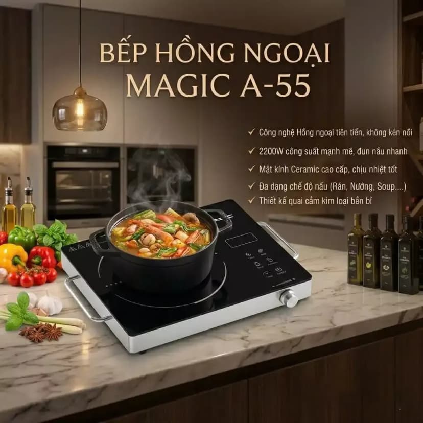 Bếp hồng ngoại đơn Magic A-55 2200W - Giá rẻ nhất hôm nay - Ảnh 2