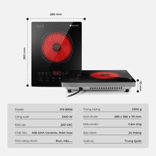 So sánh giá Bếp hồng ngoại đơn Elmich IFE-8906 2100W rẻ nhất? - Ảnh 7