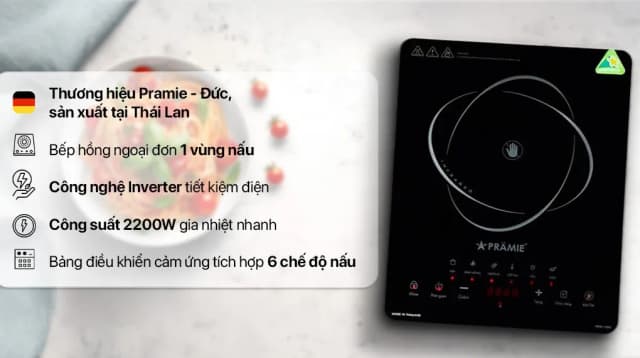 So sánh giá Bếp hồng ngoại đơn Pramie PRTH-1000 2200W rẻ nhất? - Ảnh 3