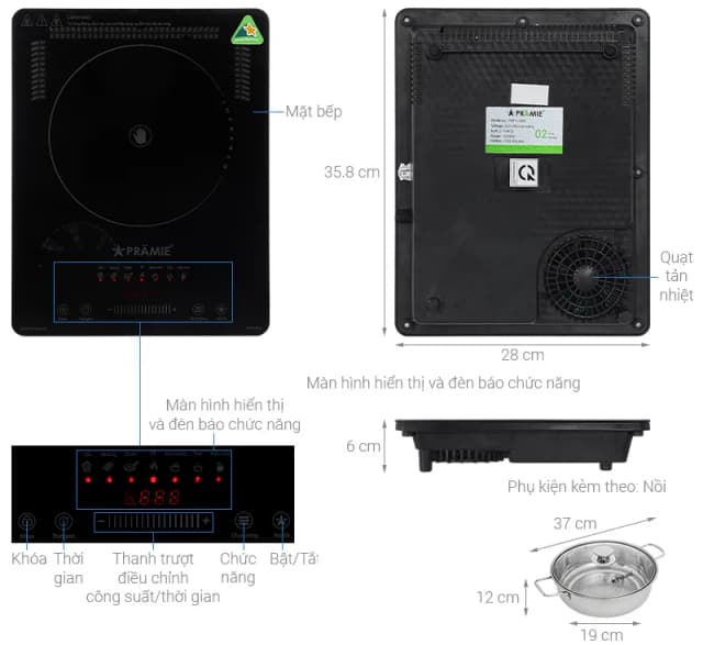 So sánh giá Bếp hồng ngoại đơn Pramie PRTH-1001 2200W rẻ nhất? - Ảnh 14