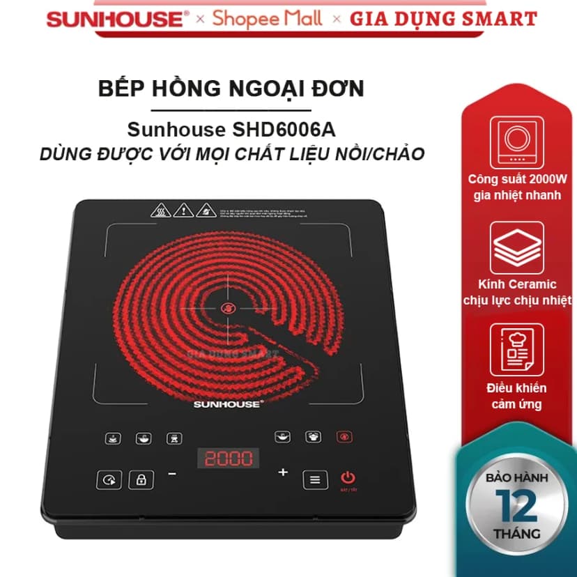 So sánh giá Bếp hồng ngoại đơn Sunhouse SHD6006A 2000W - Tìm sản phẩm giá rẻ nhất - Ảnh 14