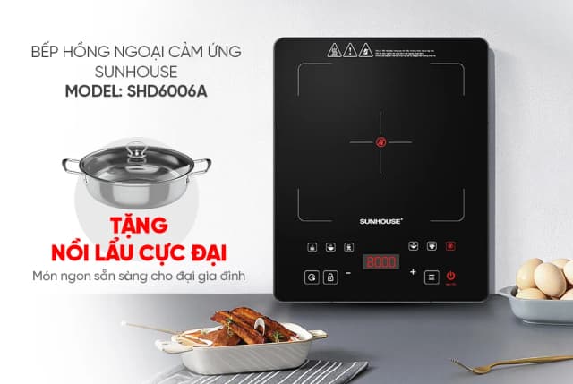 So sánh giá Bếp hồng ngoại đơn Sunhouse SHD6006A 2000W rẻ nhất? - Ảnh 6