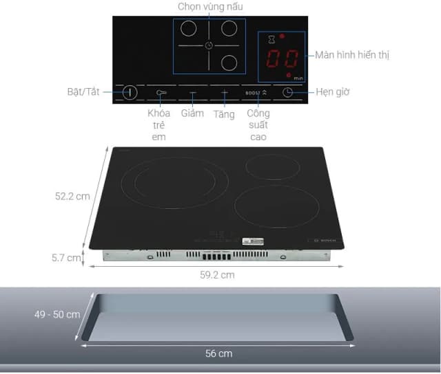 So sánh giá Bếp từ 4 vùng nấu âm Bosch PWP611BB5E 4600W rẻ nhất? - Ảnh 11