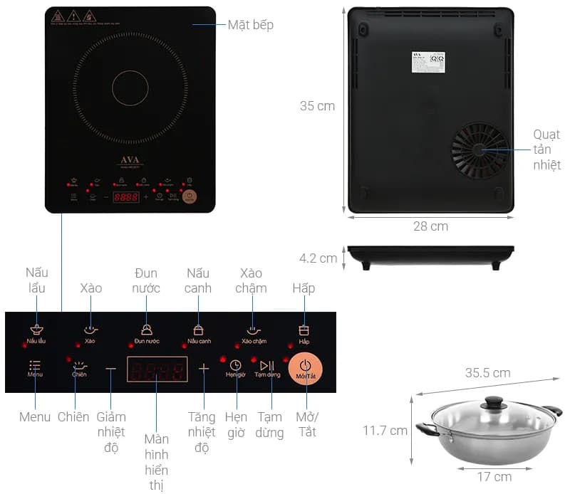Bếp từ đơn AVA MD-DC01 2100W - Giá rẻ nhất hôm nay - Ảnh 5