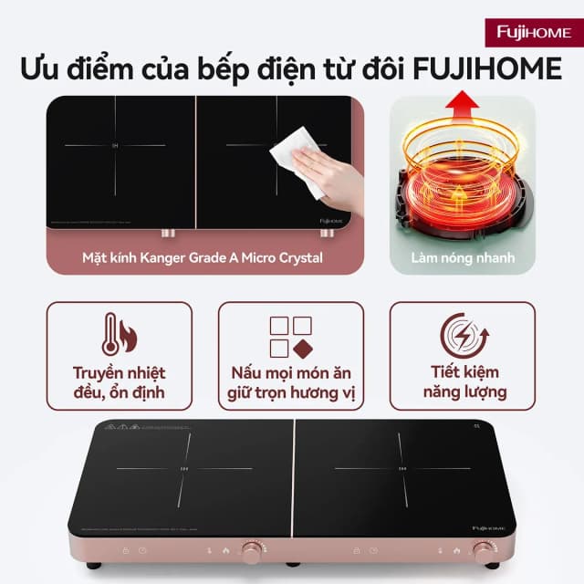 So sánh giá Bếp từ đôi FUJIHOME IC2602P 3400W rẻ nhất? - Ảnh 5