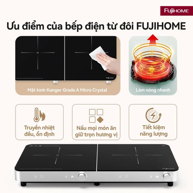 So sánh giá Bếp từ đôi FUJIHOME IC2602S 3400W rẻ nhất? - Ảnh 5
