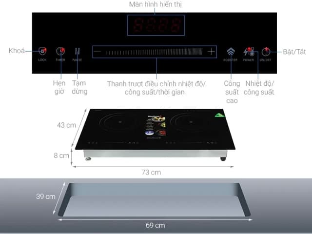 So sánh giá Bếp từ đôi âm BlueStone ICB-6825 5000W rẻ nhất? - Ảnh 7