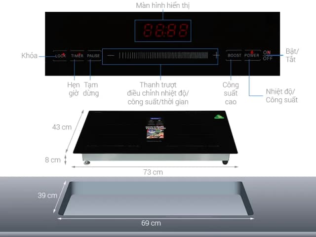 So sánh giá Bếp từ đôi âm BlueStone ICB-6949 5200W rẻ nhất? - Ảnh 7
