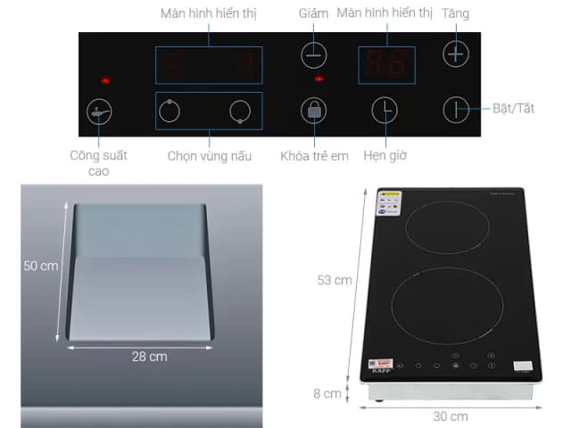 So sánh giá Bếp từ đôi âm KAFF KF-330DI 3700W rẻ nhất? - Ảnh 5