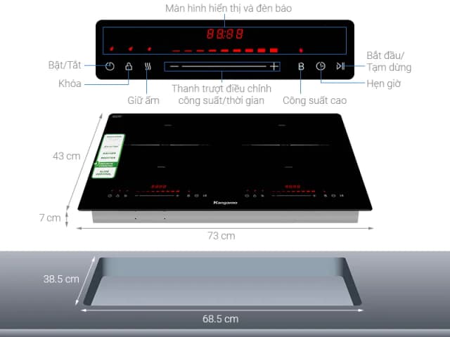 So sánh giá Bếp từ đôi âm Kangaroo KGIC44D1C 4400W rẻ nhất? - Ảnh 4