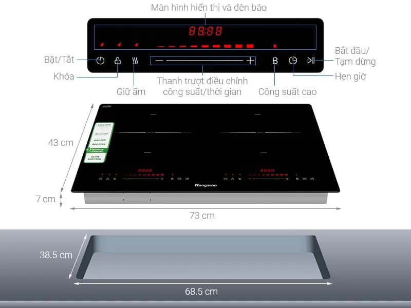 So sánh giá Bếp từ đôi âm Kangaroo KGIC44D1C 4400W - Tìm sản phẩm giá rẻ nhất - Ảnh 4