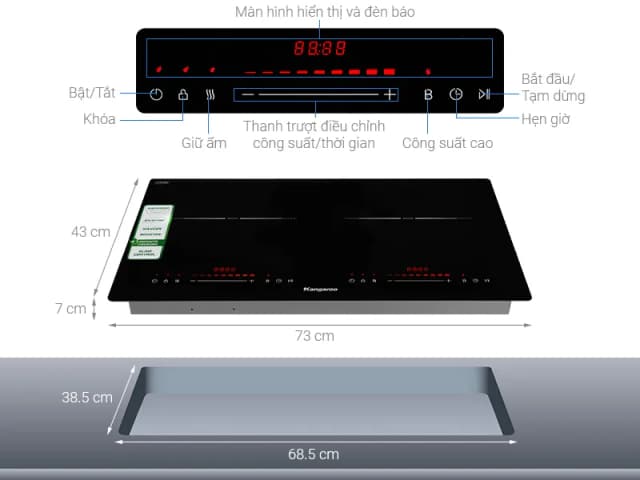 So sánh giá Bếp từ đôi âm Kangaroo KGIC48D1C 4800W rẻ nhất? - Ảnh 5