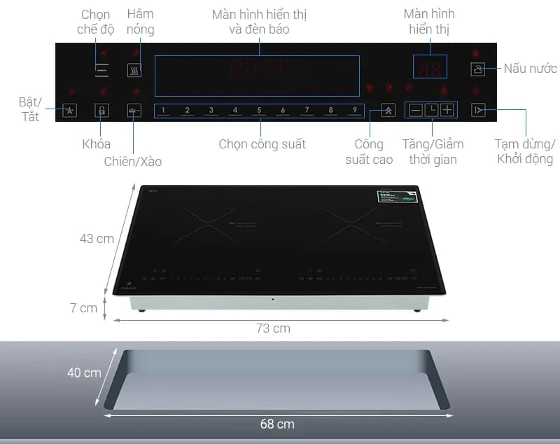 So sánh giá Bếp từ đôi âm Pramie PRTH-2203 5200W - Tìm sản phẩm giá rẻ nhất - Ảnh 2