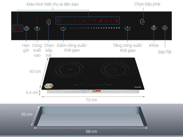 So sánh giá Bếp từ đôi âm Rapido RI-40SKD 4200W rẻ nhất? - Ảnh 6