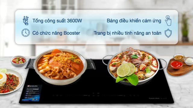 So sánh giá Bếp từ đôi âm Sakura SE-1270B 3600W rẻ nhất? - Ảnh 9